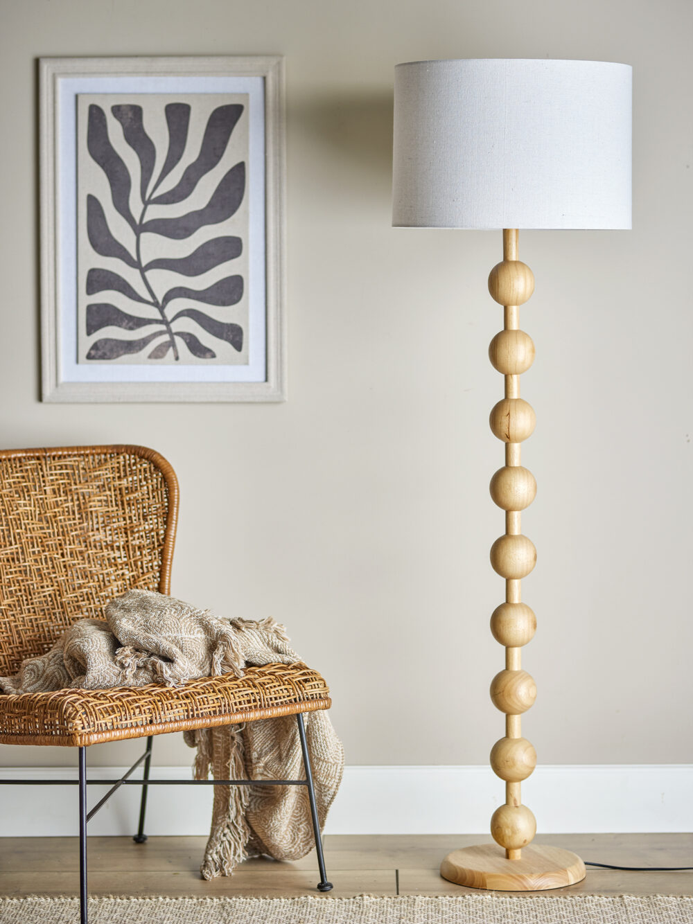 Giacoma Floor Lamp, Nature, Rubberwood - Image 4