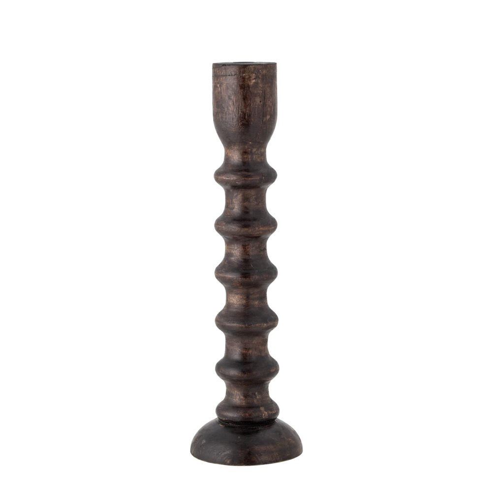 Brenda Candle Holder, Brown, Mango
