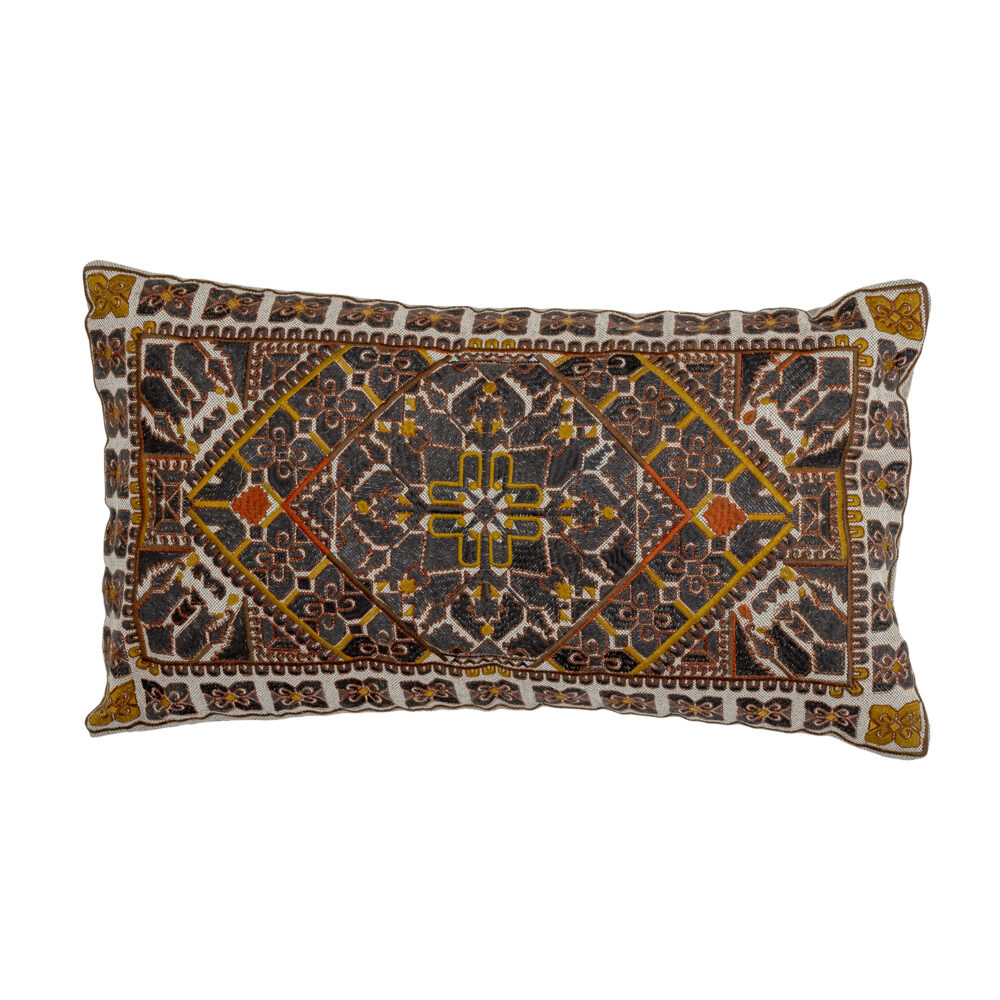 Emalie Cushion, Brown, Cotton