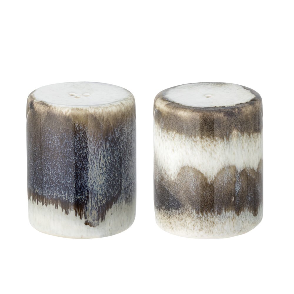 Paula Salt & Pepper Shaker Set, Grey, Stoneware