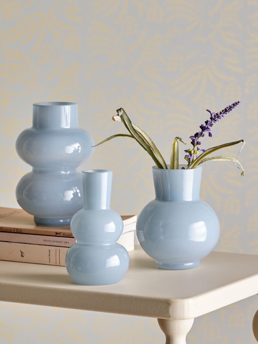 Kinsie Vase, Blue, Glass - Image 3