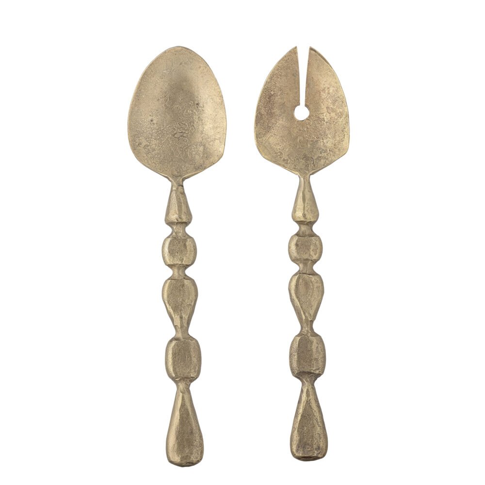 Edi Salad Servers, Brass, Metal