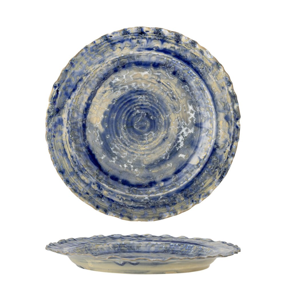 Rowan Serving Plate, Blue, Stoneware