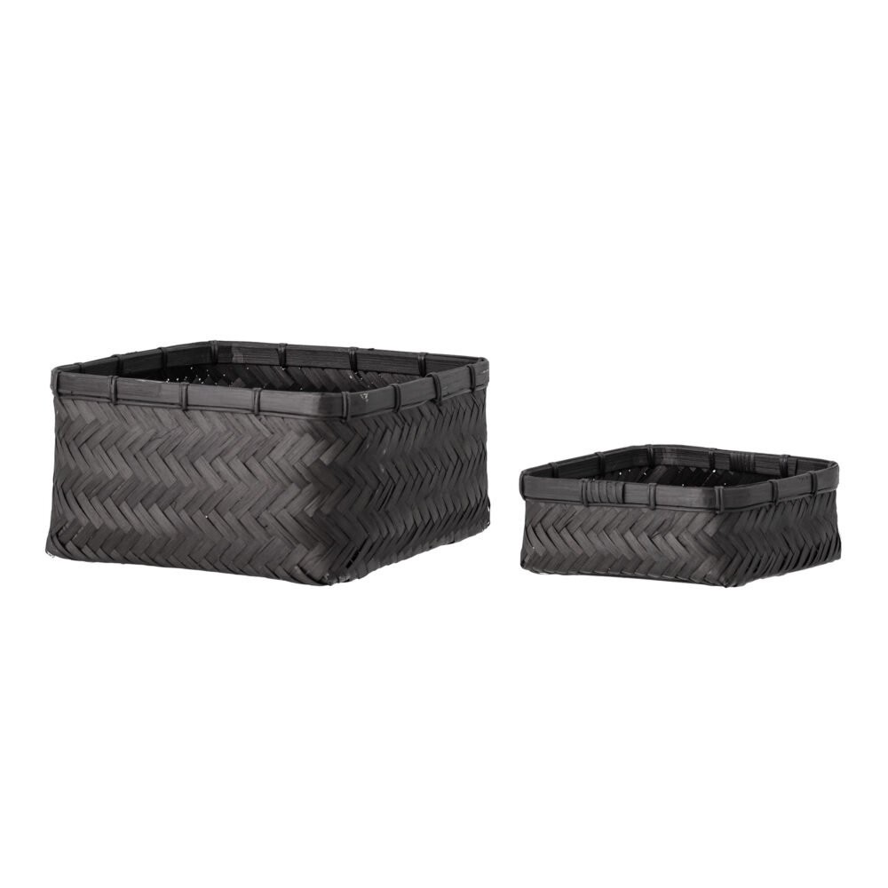 Donia Basket, Black, Bamboo - Image 3