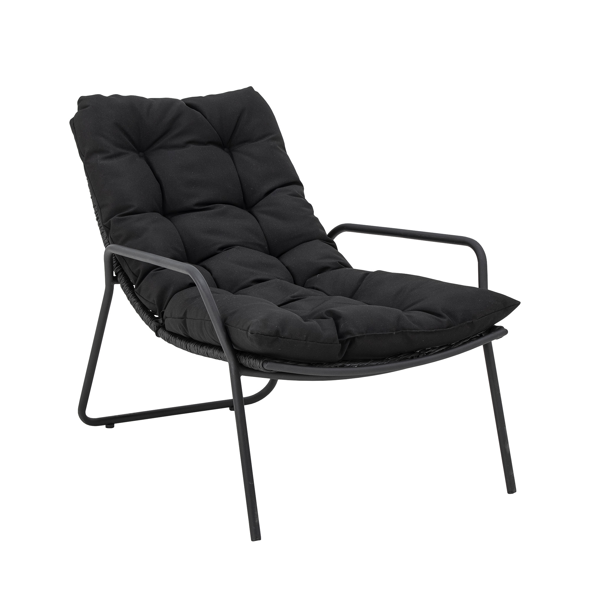 Boel Deck Chair with Stool, Black, Metal - Image 4