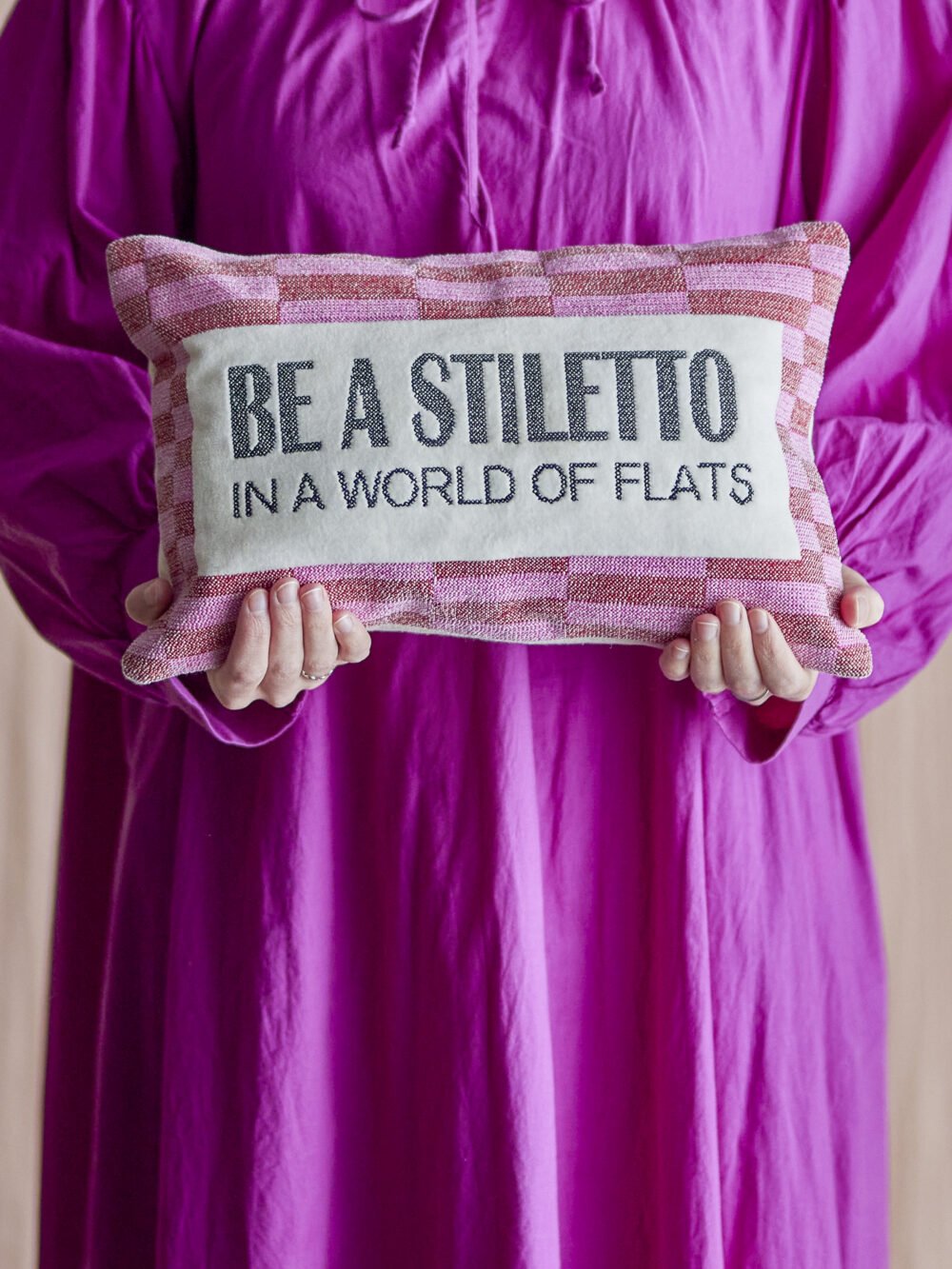 Elder Cushion, Pink, Cotton - Image 3