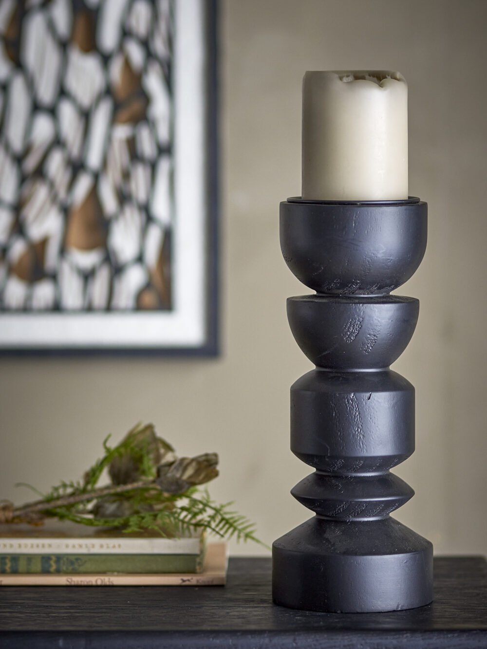 Bowen Candle Holder, Black, Pine - Image 3