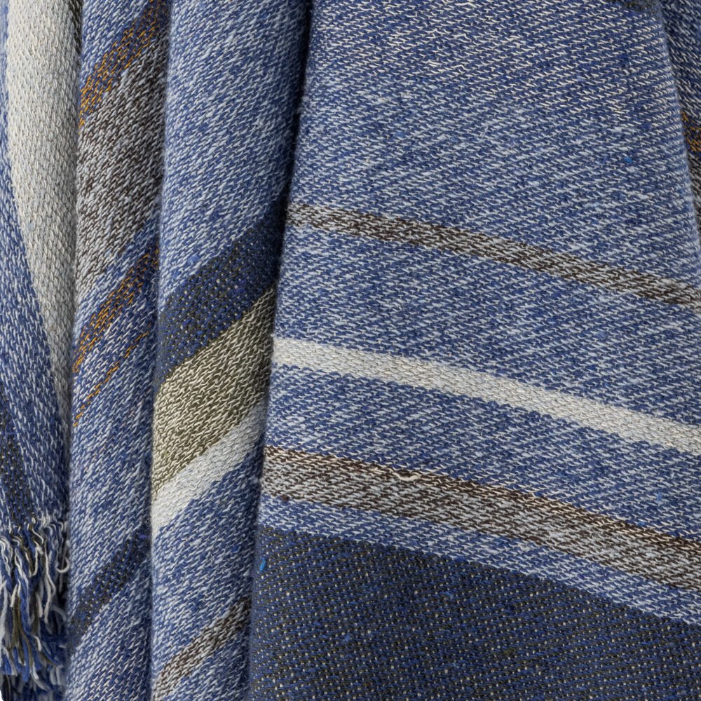Toscana Throw, Blue, Recycled Cotton - Image 4
