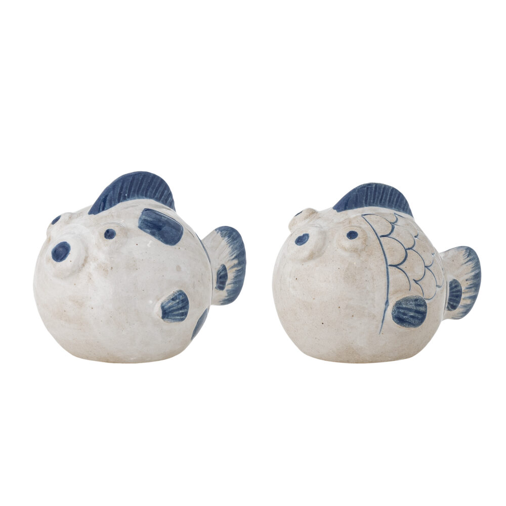 Fugu Salt & Pepper Shaker Set, Blue, Stoneware