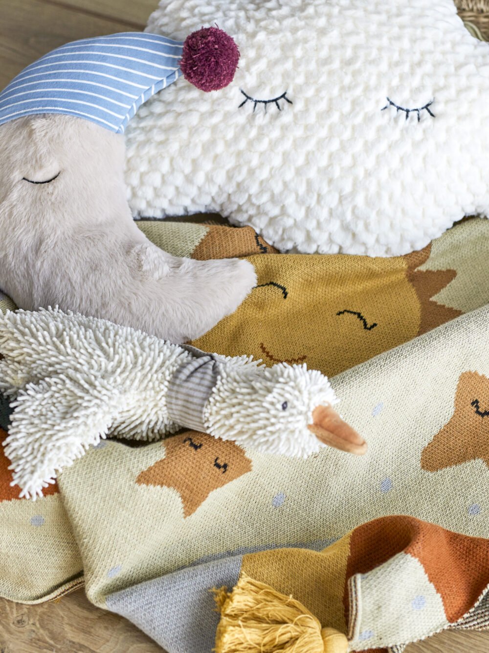 Moony Cushion, White, Cotton - Image 3