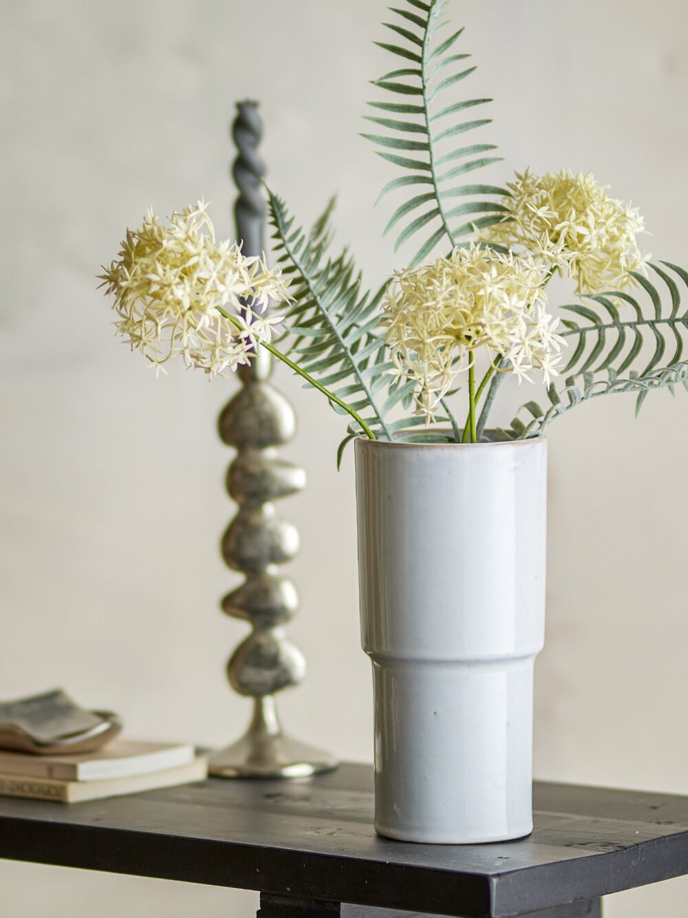 Marji Vase, White, Stoneware - Image 2