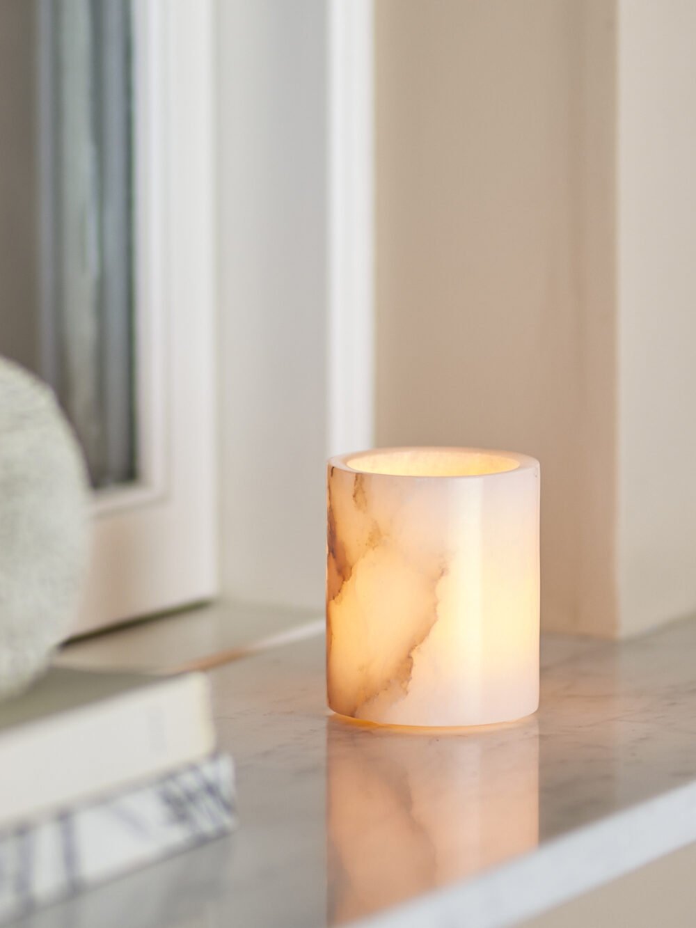 Annebel Votive, White, Alabaster - Image 4