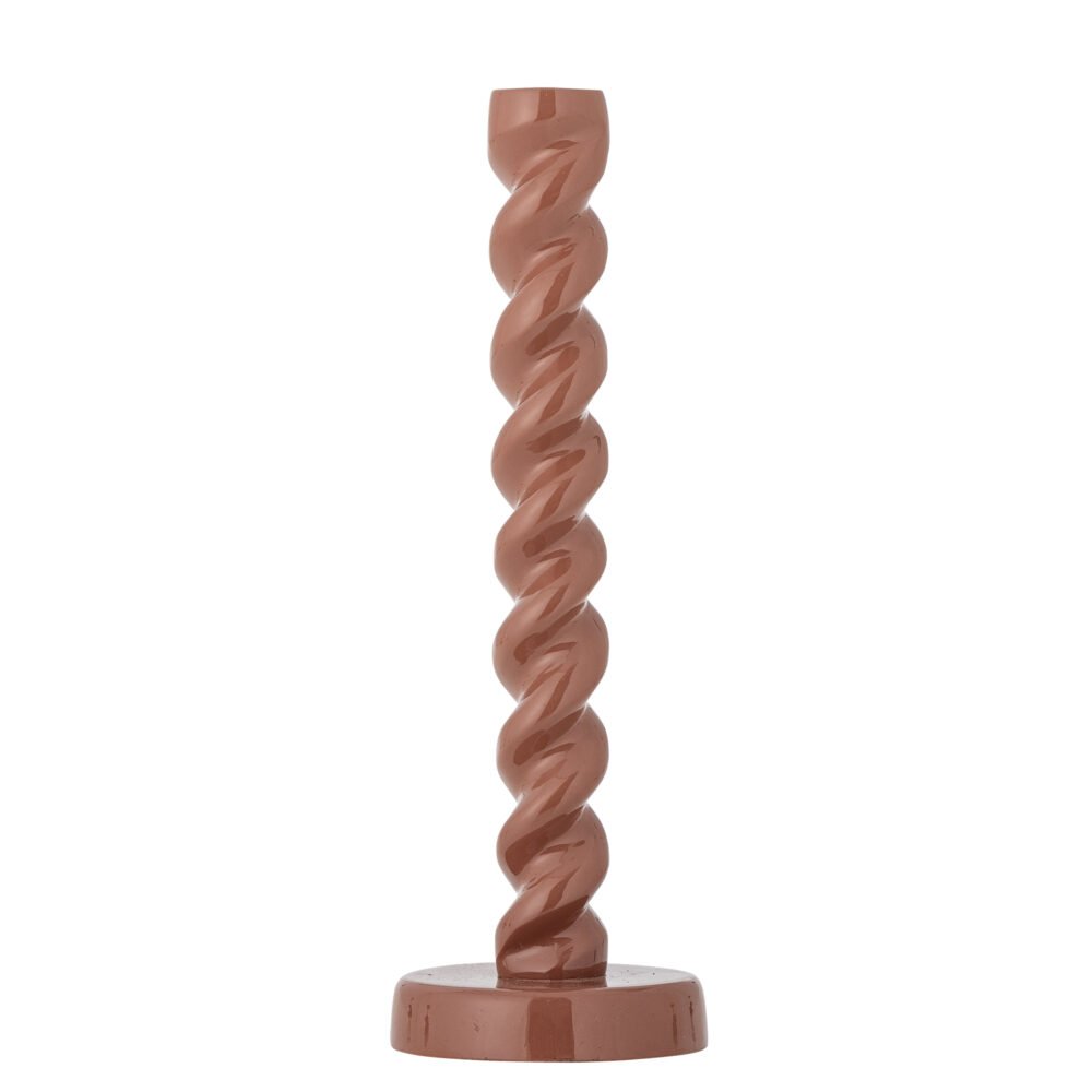 Diza Candle Holder, Brown, Aluminum
