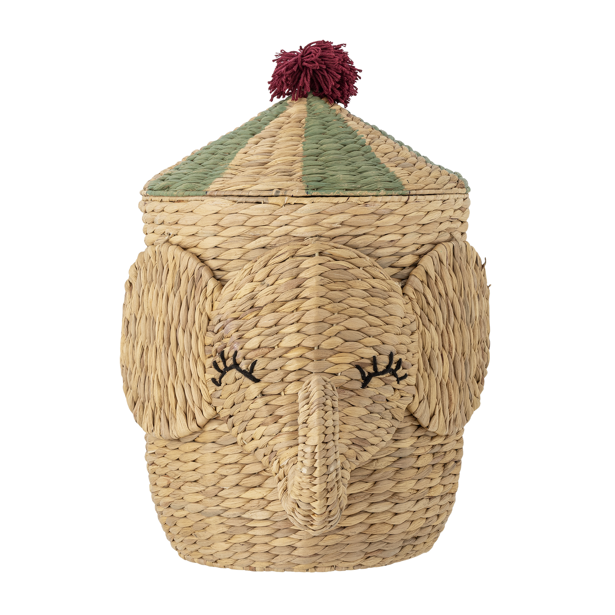 Bobo Basket w/Lid, Nature, Water Hyacinth - Image 3