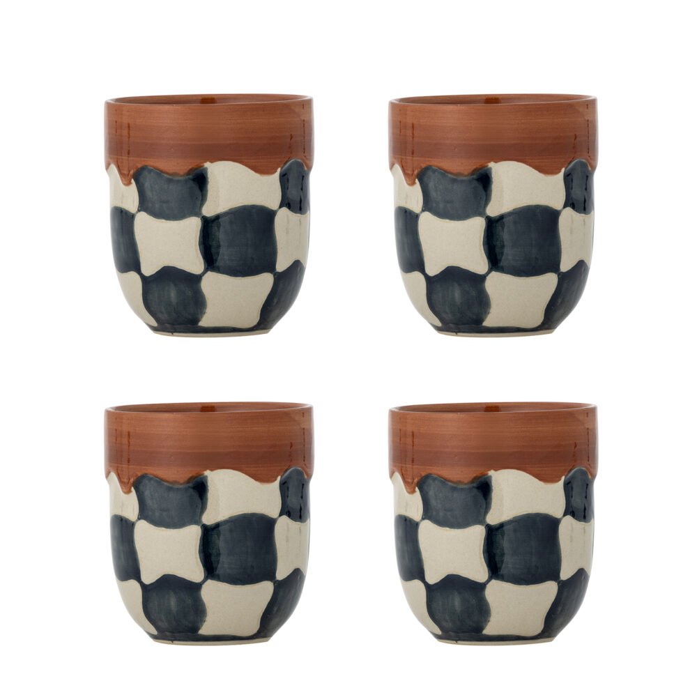 Check Cup, Blue, Stoneware
