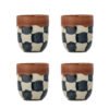 Check Cup, Blue, Stoneware