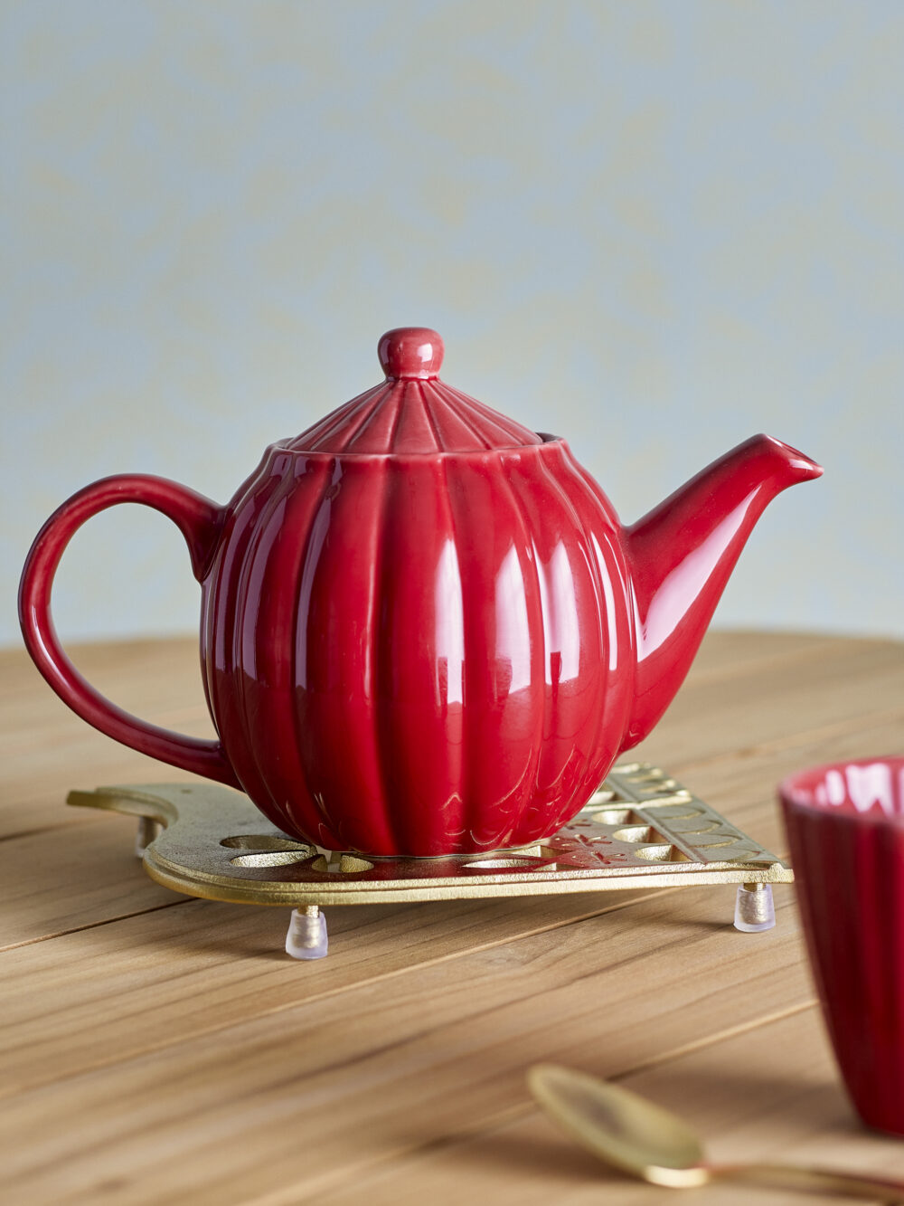 Latina Teapot, Red, Stoneware - Image 5