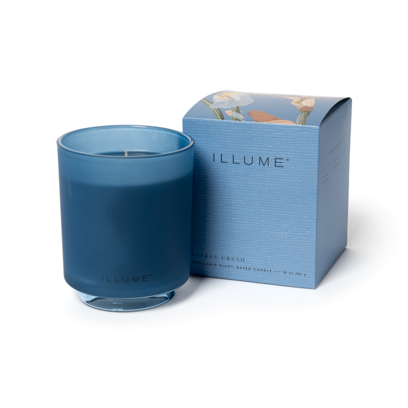 Citrus Crush Box Glass Candle, Blue,