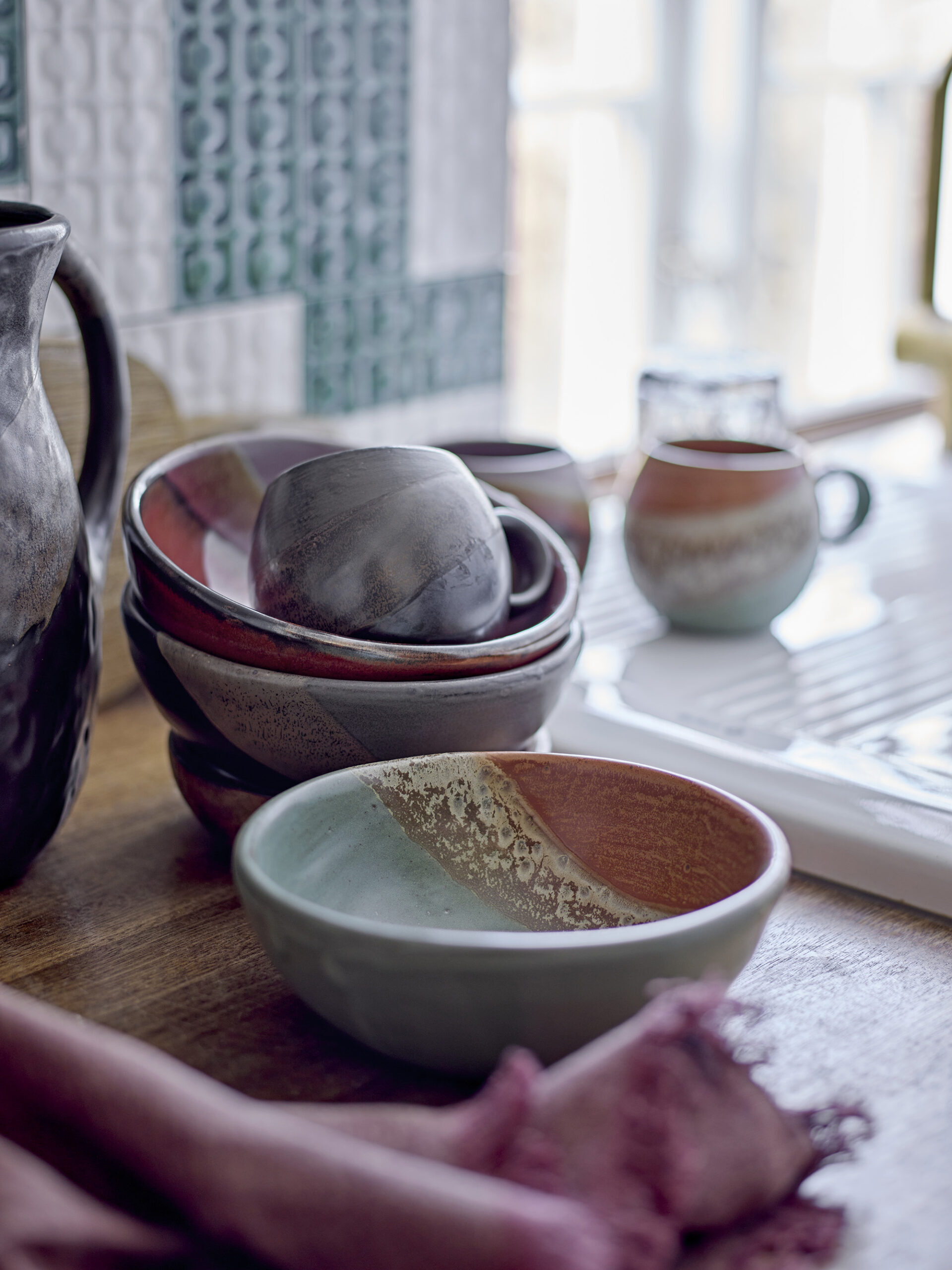 Paula Bowl, Green, Stoneware - Image 4