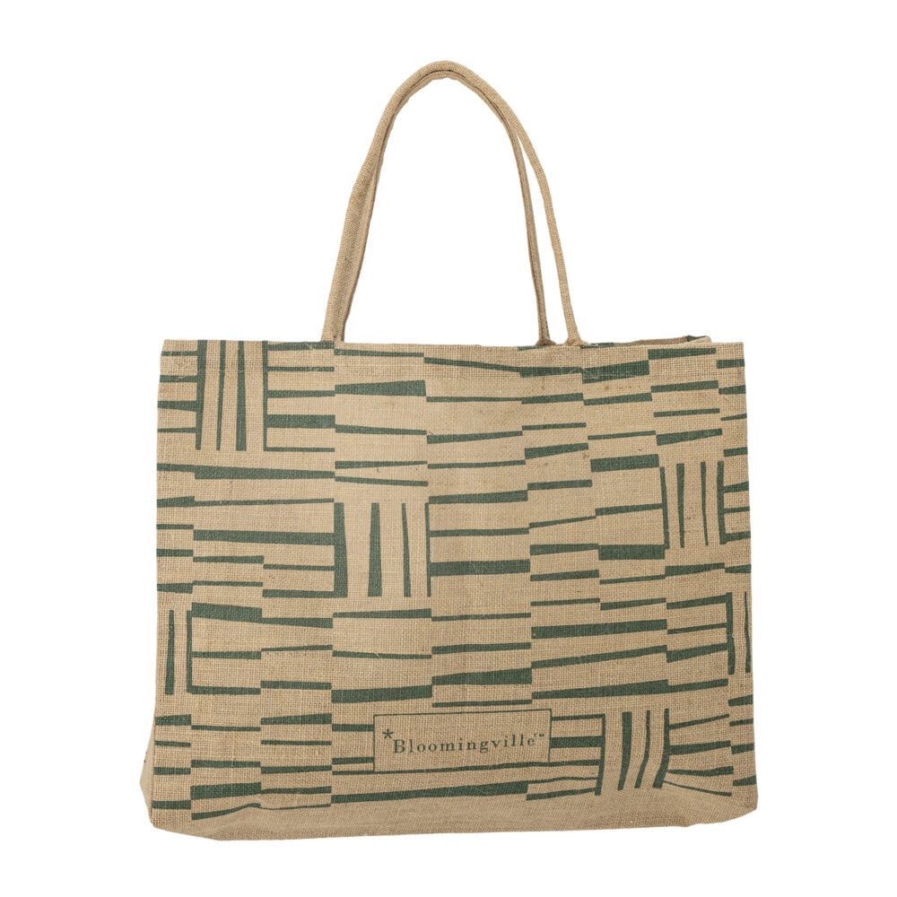 Bergamo Shopping Bag, Green, Jute