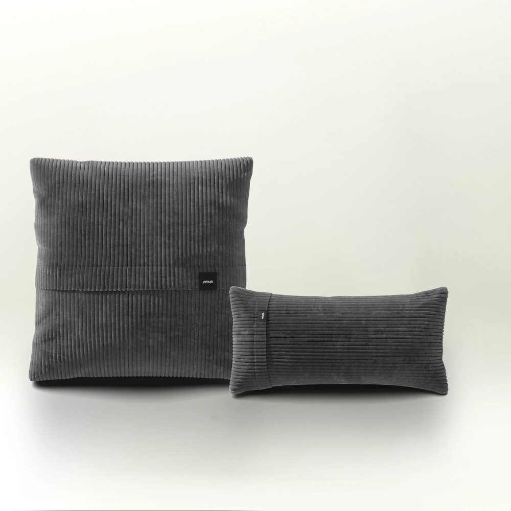 pillow set 1 - cord velour - dark grey