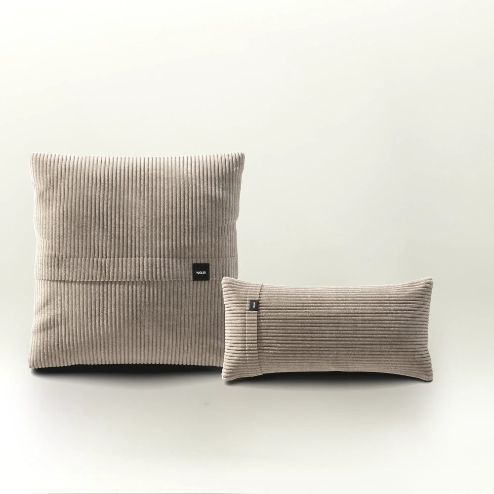 pillow set 1 - cord velour - platinum