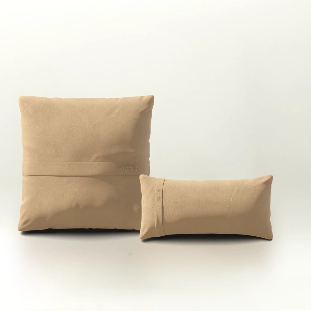 pillow set 1 - leather - beige
