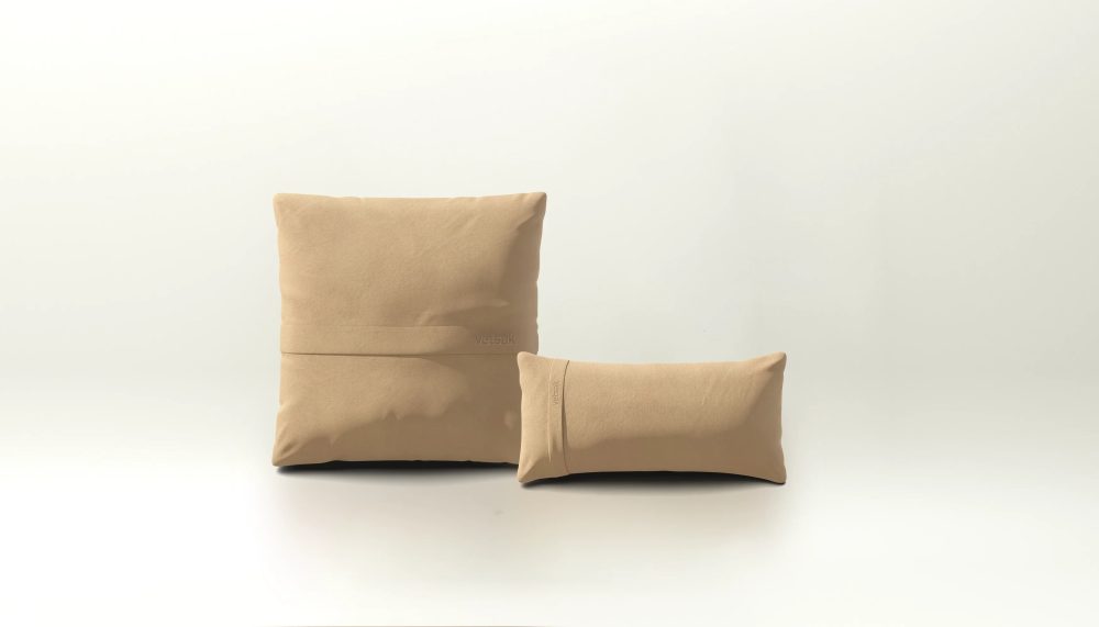 pillow set 1 - leather - beige
