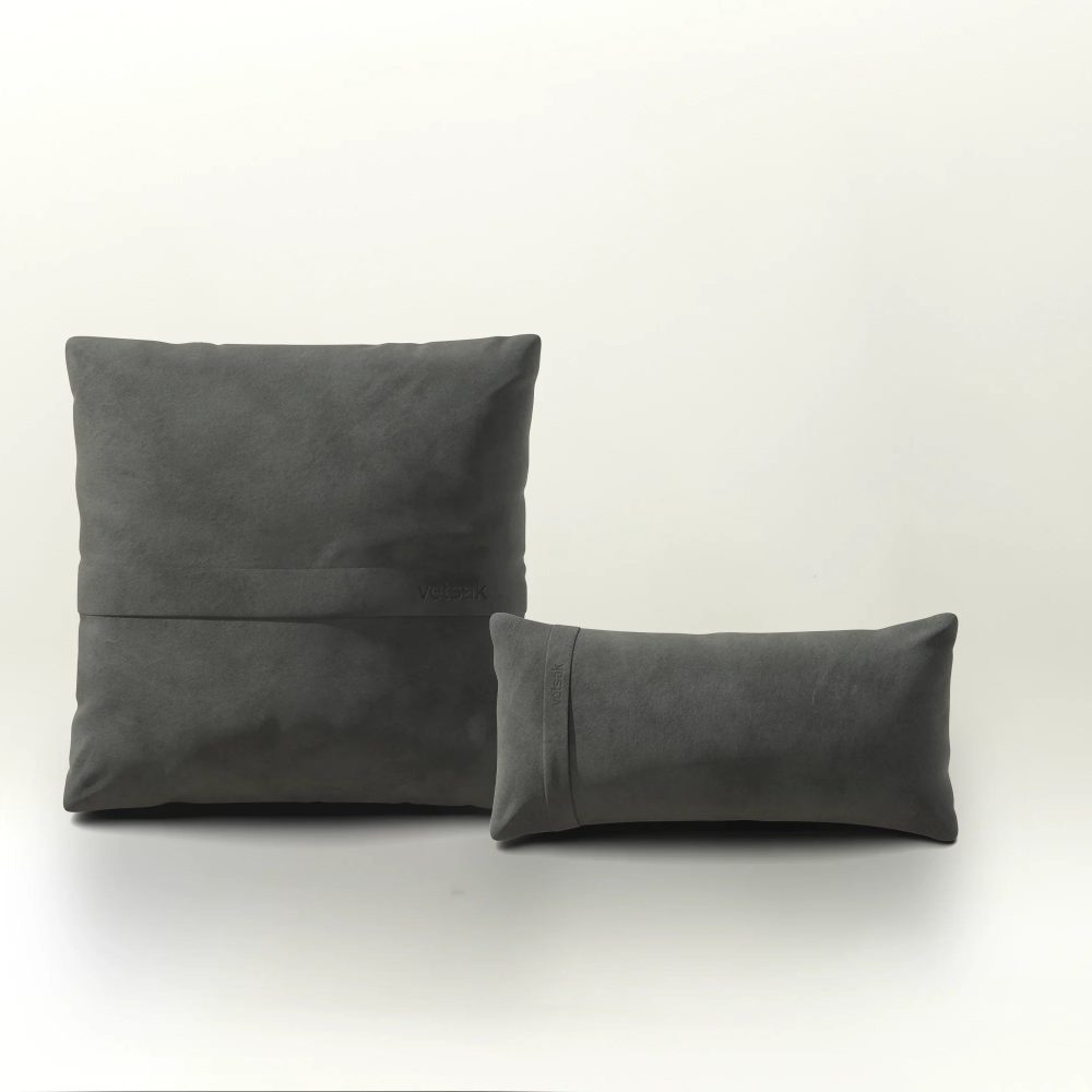 pillow set 1 - leather - dark grey