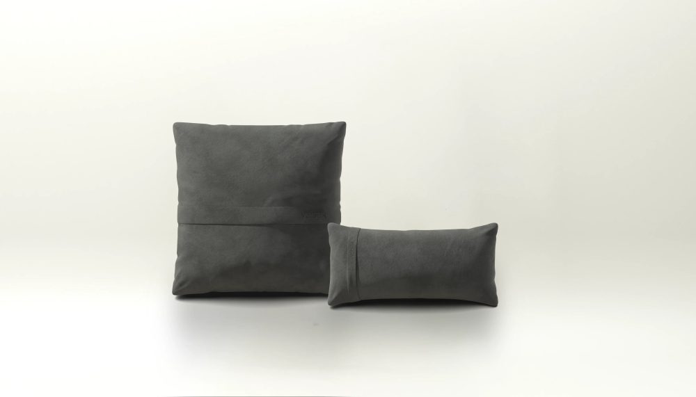 pillow set 1 - leather - dark grey