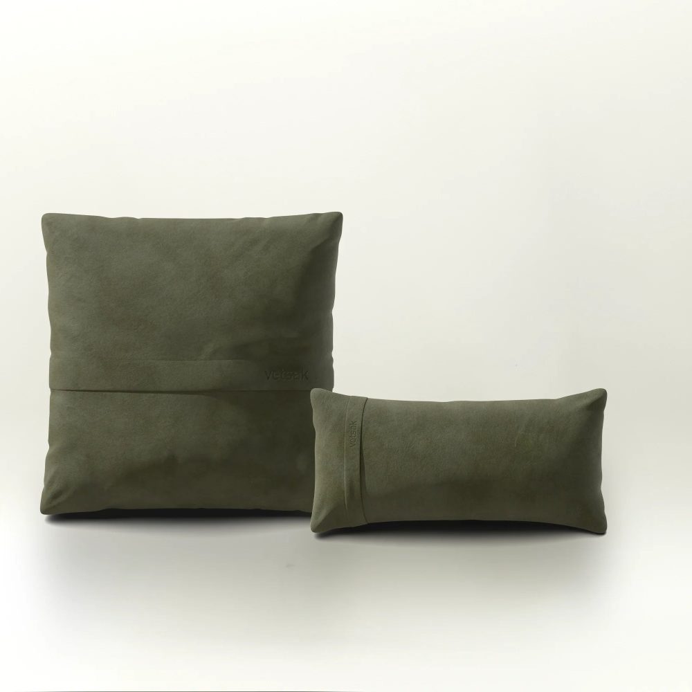 pillow set 1 - leather - olive