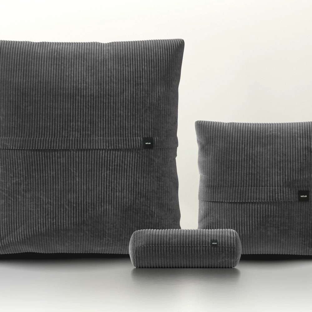 pillow set 2 - cord velour - dark grey
