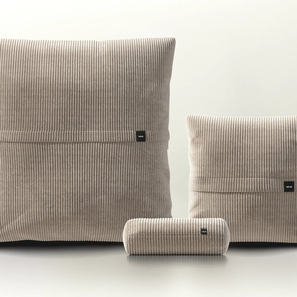 pillow set 2 - cord velour - platinum