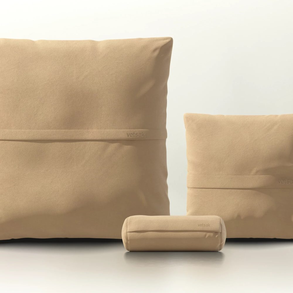 pillow set 2 - leather - beige