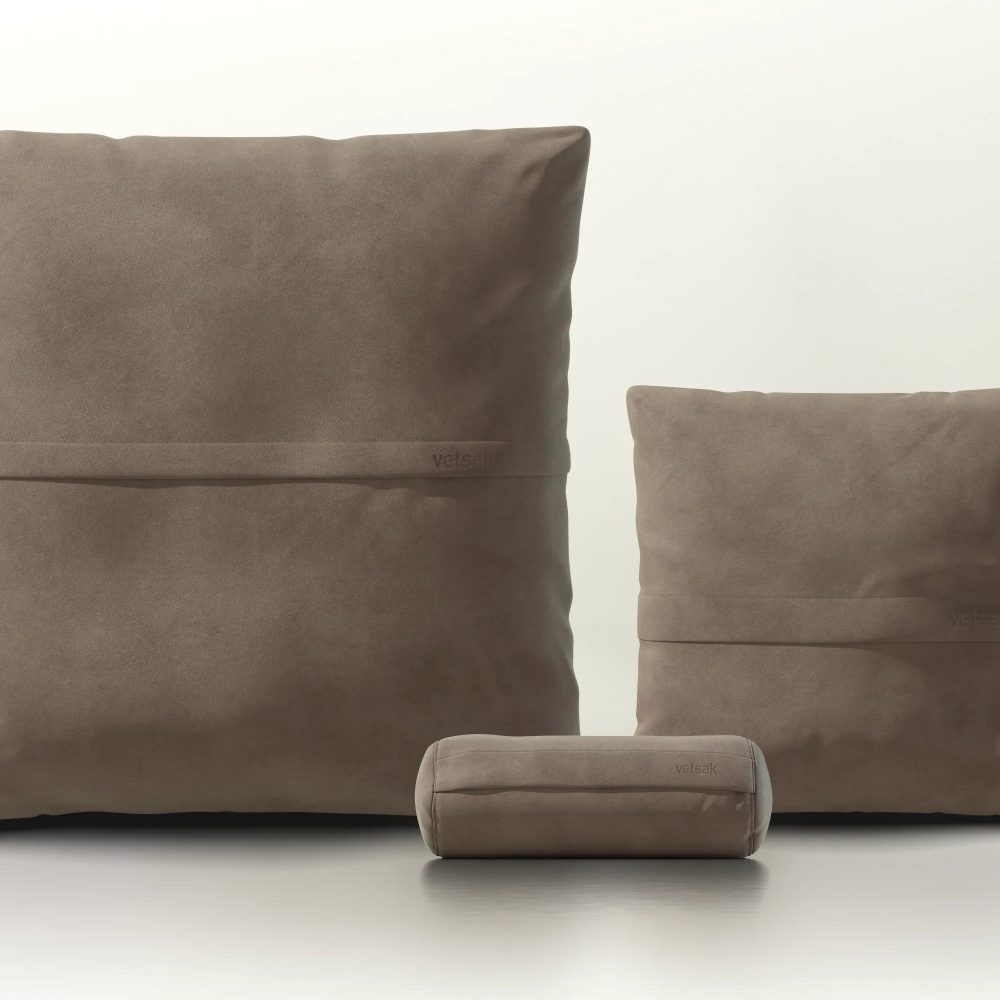 pillow set 2 - leather - cacao