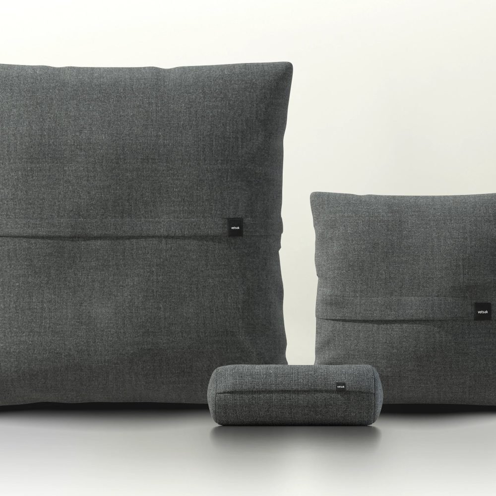 pillow set 2 - pique - dark grey