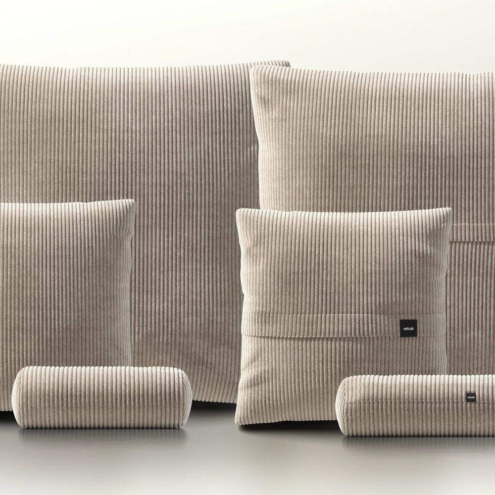 pillow set 3 - cord velour - platinum