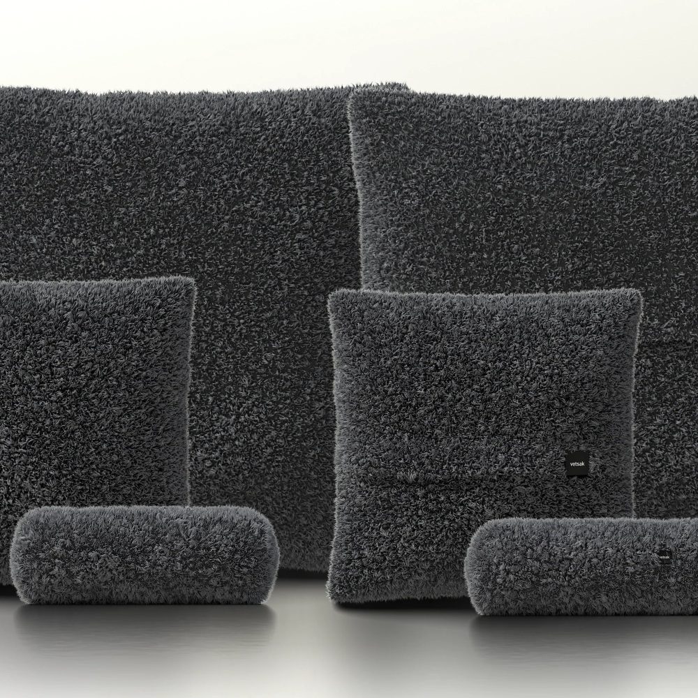 pillow set 3 - doodle - dark grey