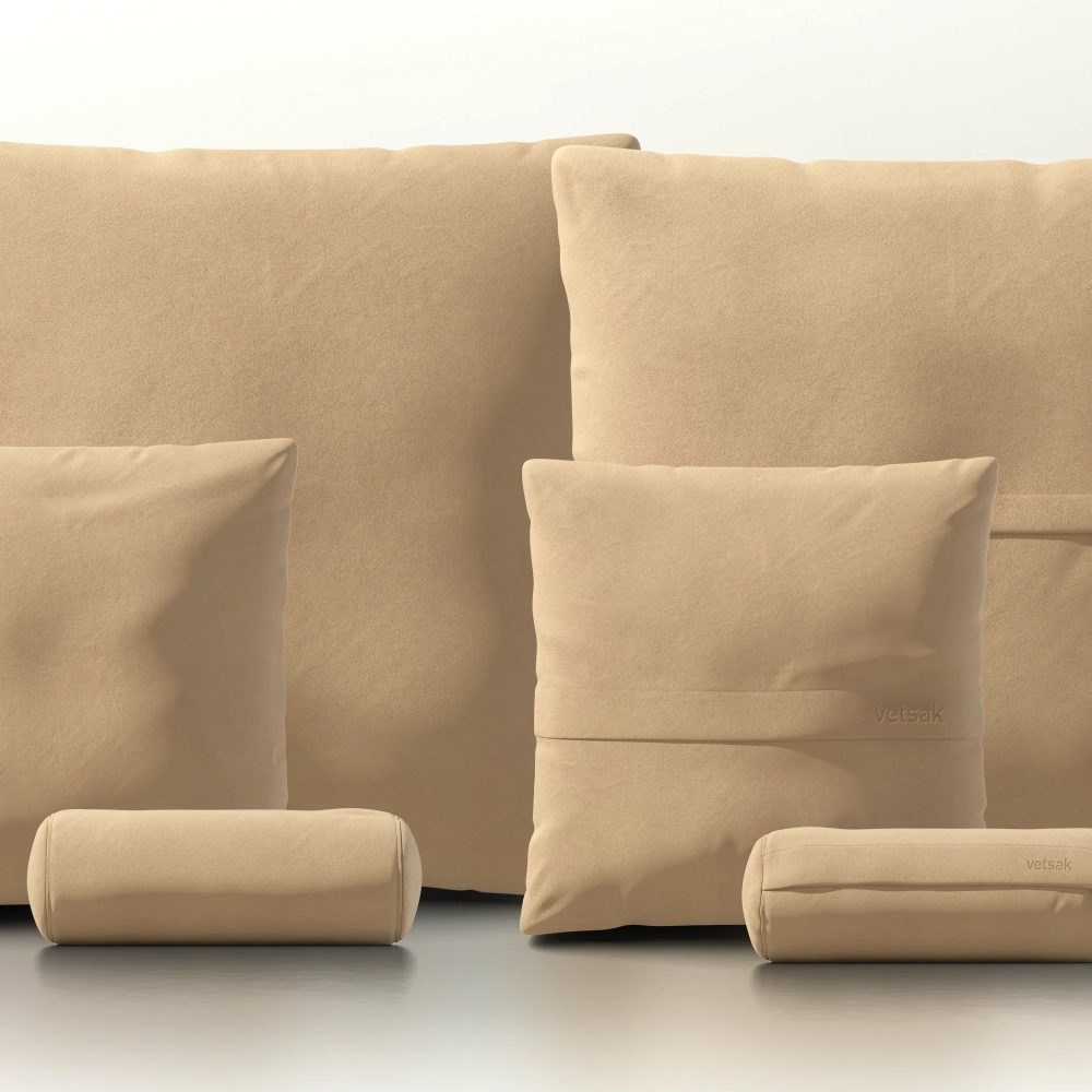 pillow set 3 - leather - beige