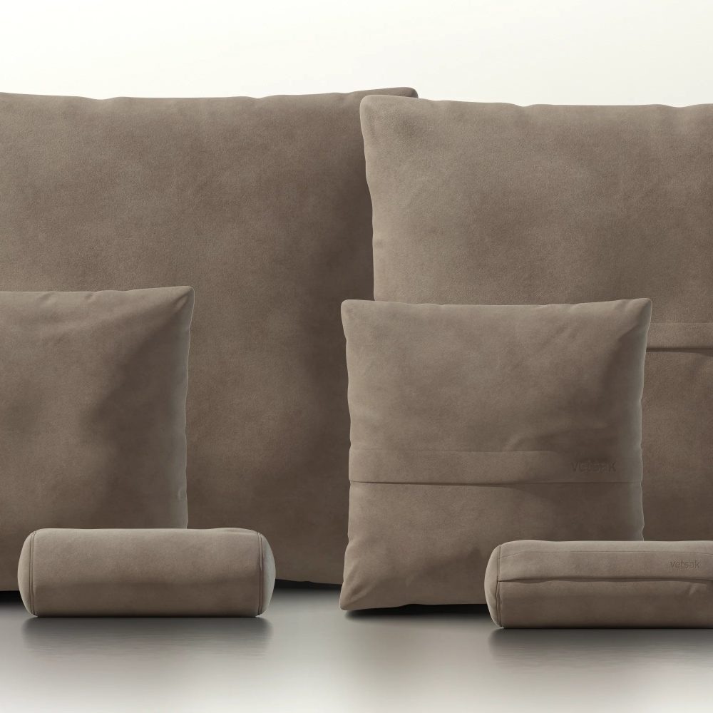 pillow set 3 - leather - cacao