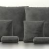 pillow set 3 - leather - dark grey