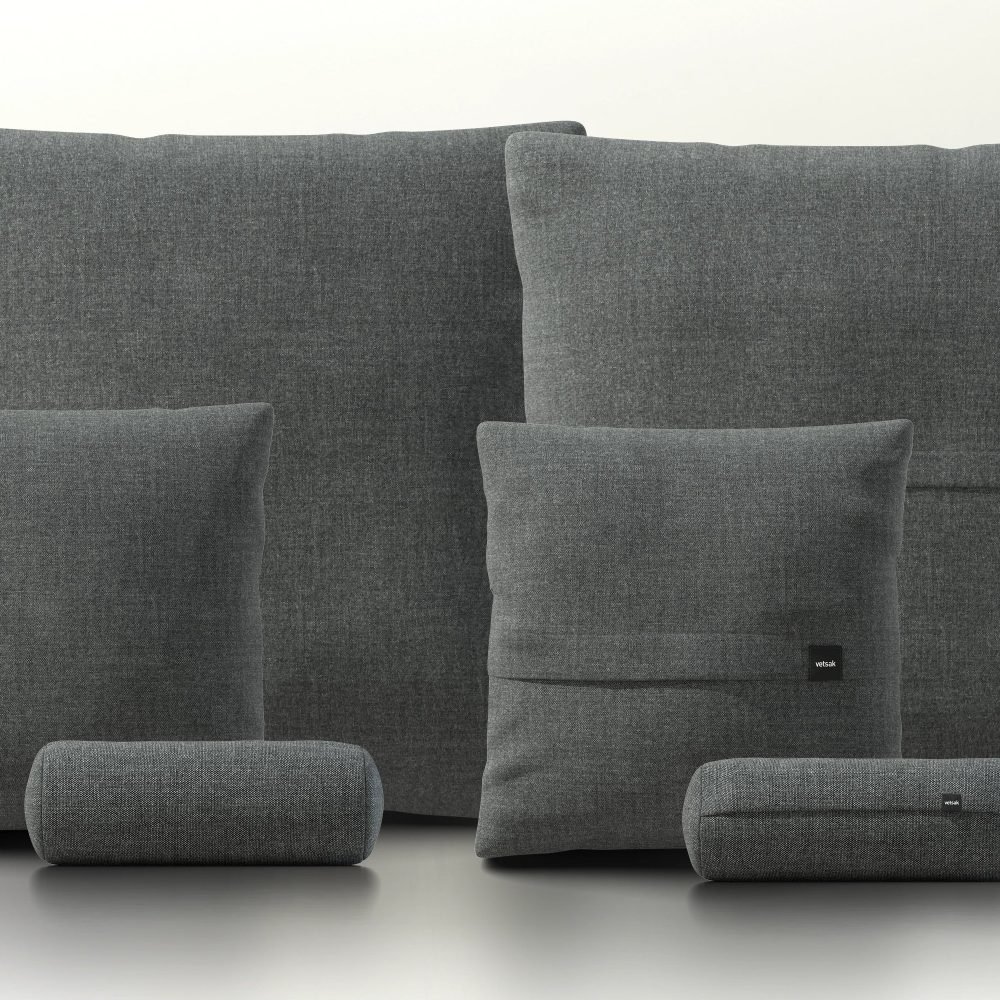 pillow set 3 - pique - dark grey