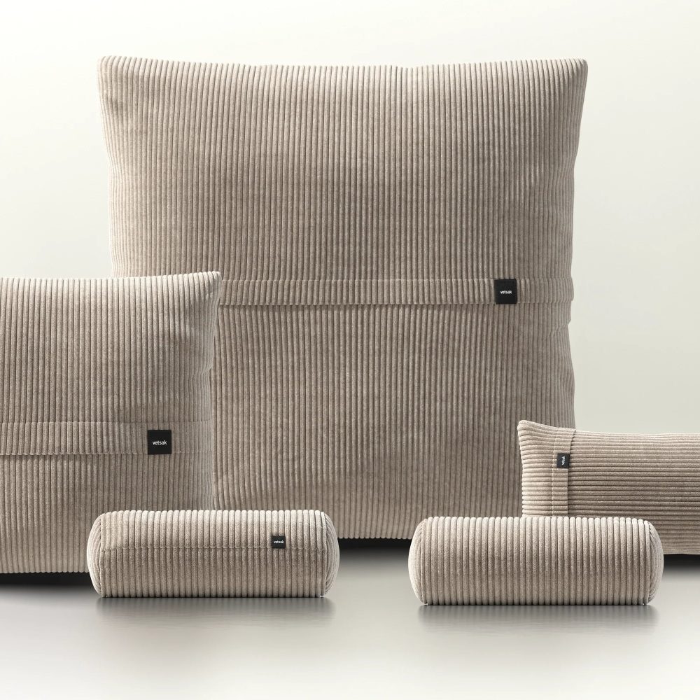 pillow set 4 - cord velour - platinum