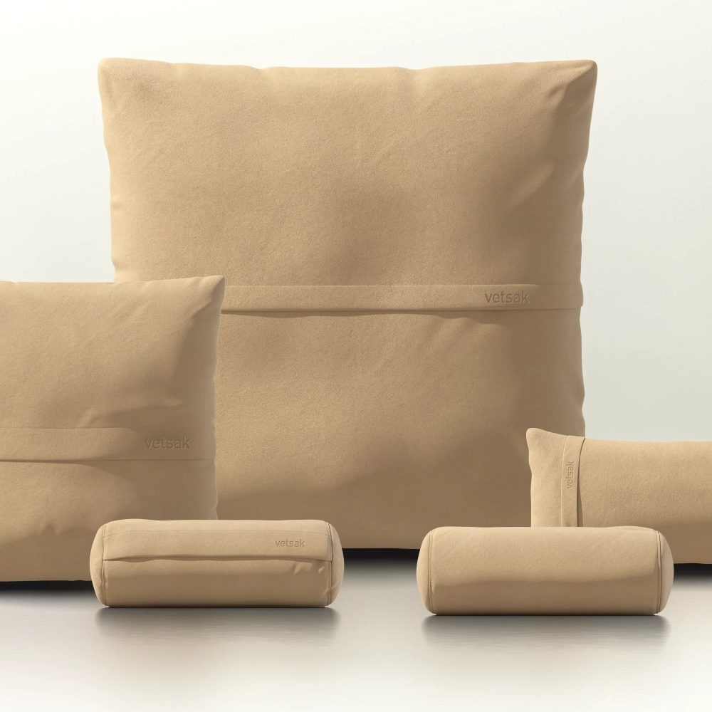 pillow set 4 - leather - beige