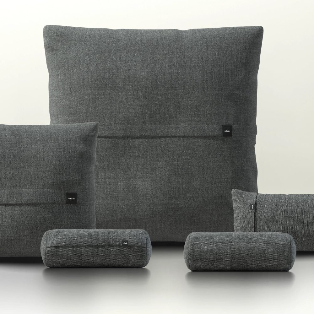 pillow set 4 - pique - dark grey