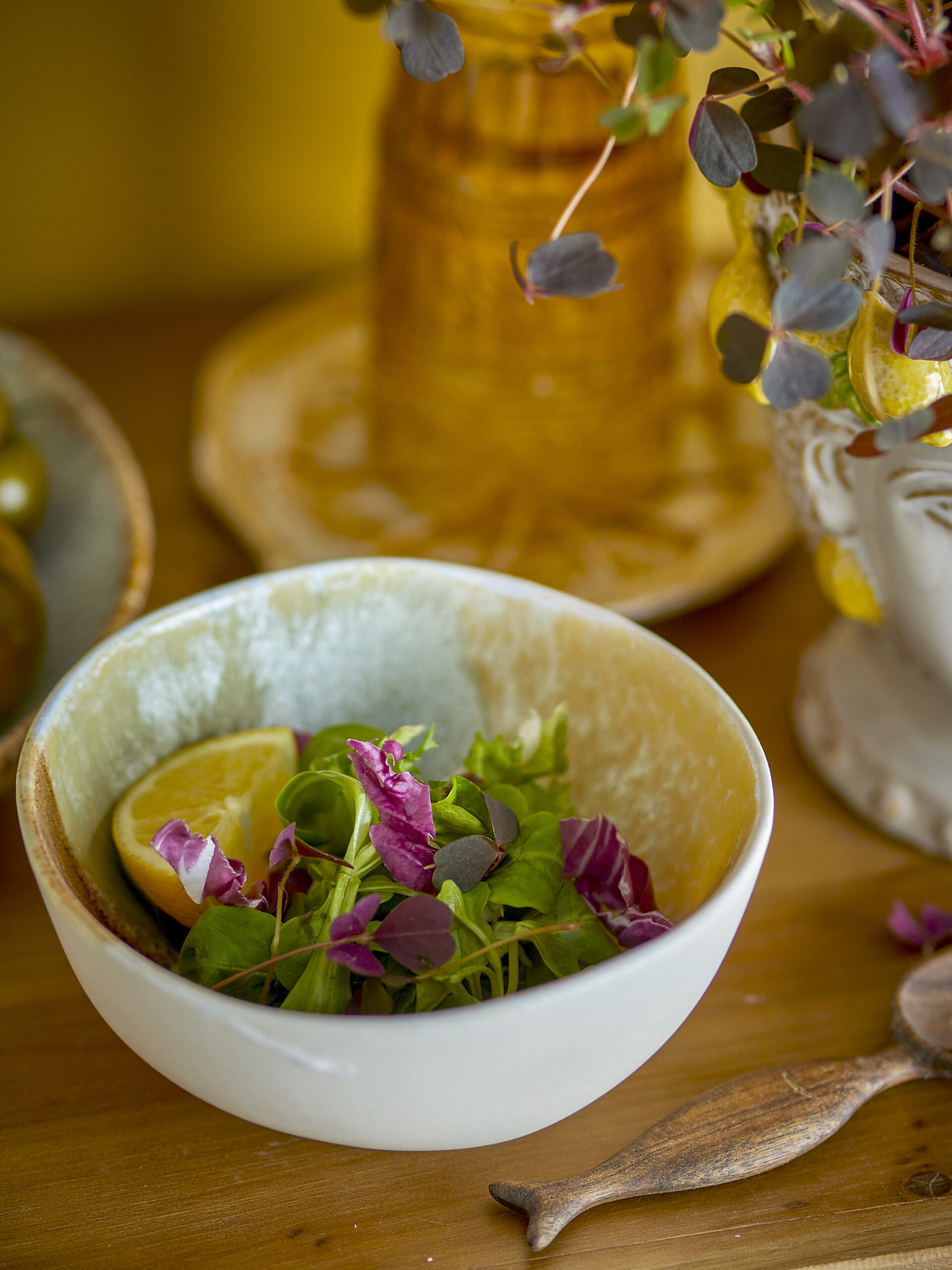 Lacey Bowl, Yellow, Stoneware - Image 3