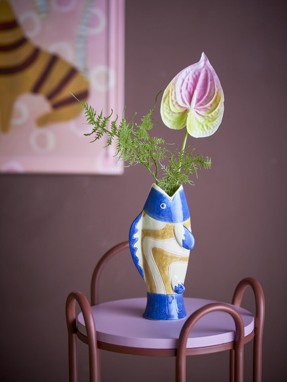 Irving Vase, Blue, Stoneware - Image 2