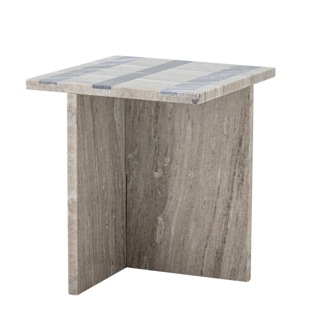 Clea Side Table, Brown, Marble