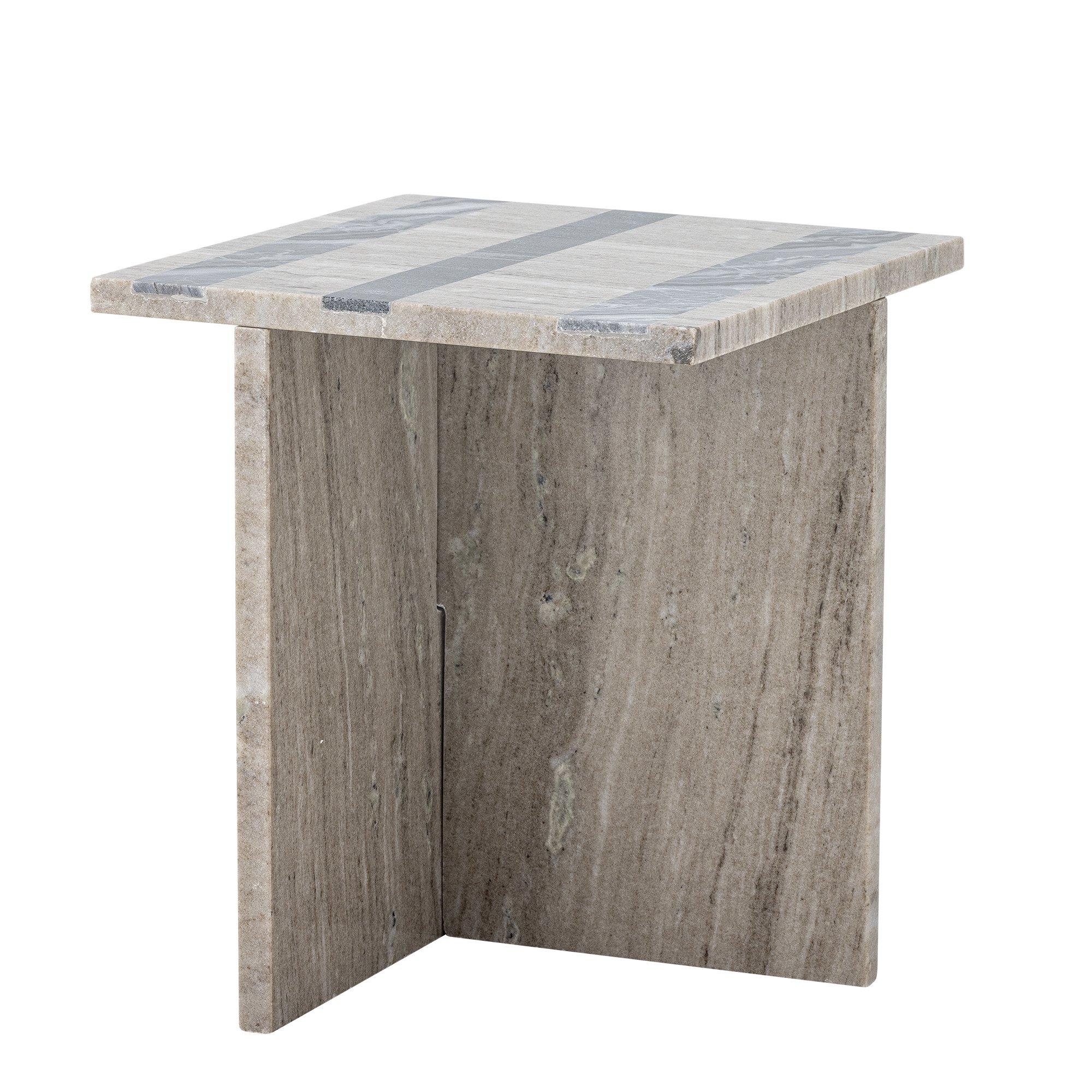 Clea Side Table, Brown, Marble