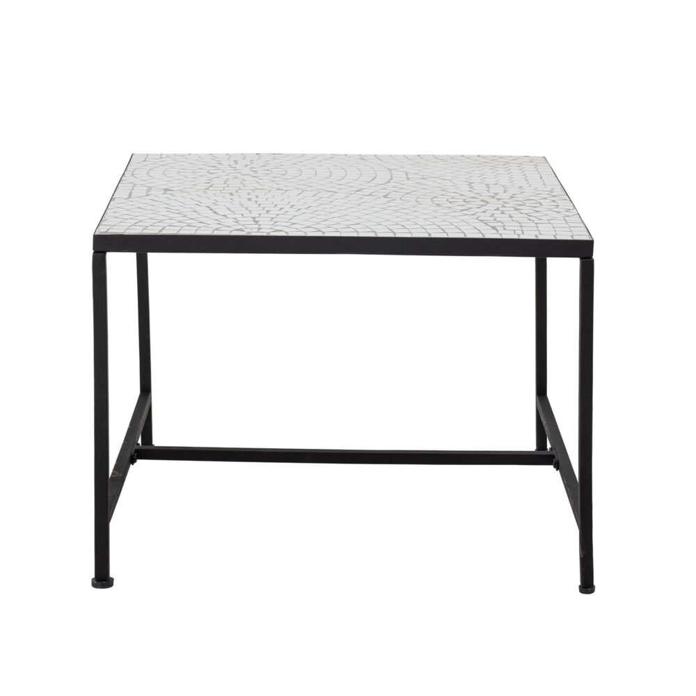 Niah Coffee Table, White, Stone